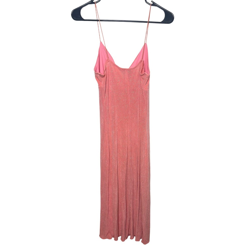 Y2K Hourglass Pink Glitter Spaghetti Strap Midi Dress Size L party bimbocore 90s